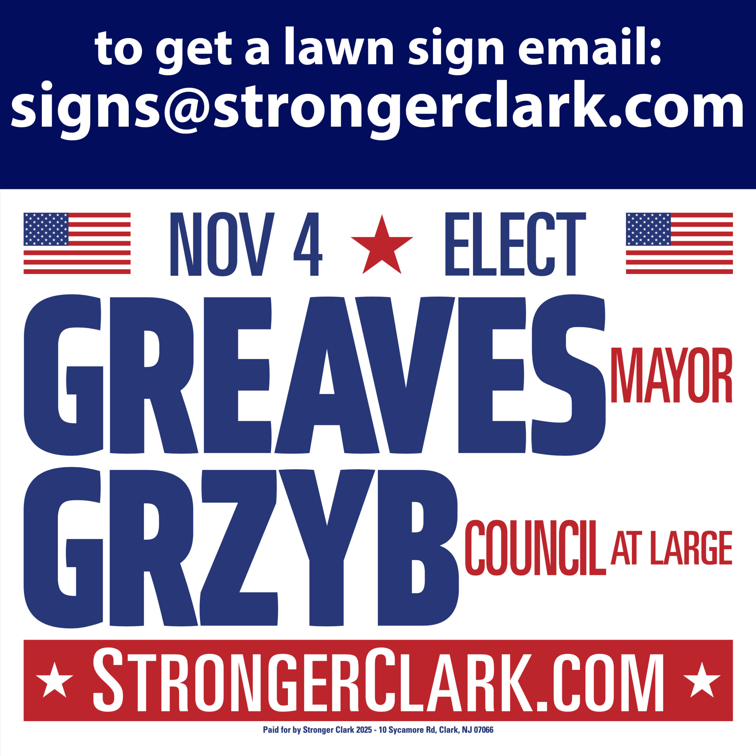 Get a 2025 Stronger Clark Lawn Sign
