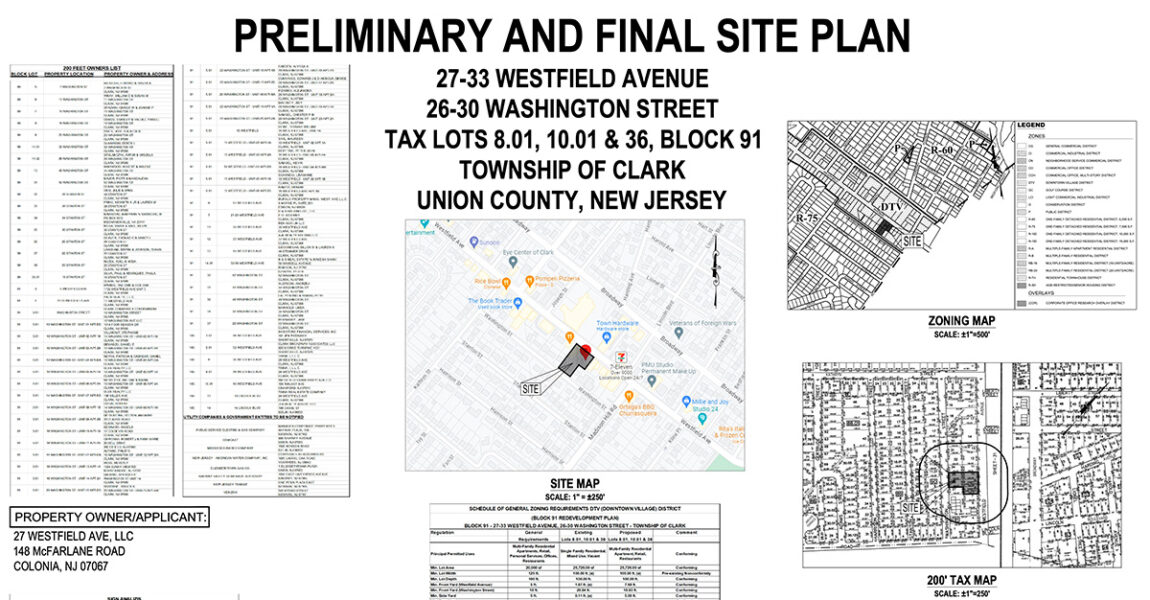 Site Plan for Old Knights of Columbus Building 27-33 Westfield Ave
